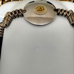 VTG Metallic Medallion Braided Rope Belt BlackSilver Adjustable Size28- 32+belt